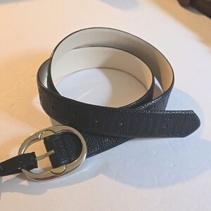 Steve Madden Mens Black SOFT supple Leather LOGO embossed Belt Sz.Large